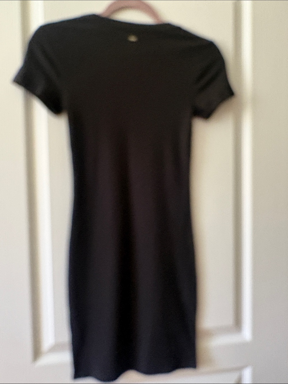 PINK Victoria's Secret Black Short Sleeve‎ Slim Mini Dress XS TOTAL LENGTH 32” - Picture 2 of 3